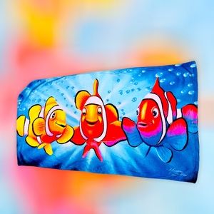 Vintage Clown Fish Kids Beach Towel Tropical Beach 80s 90s Vacay Staple